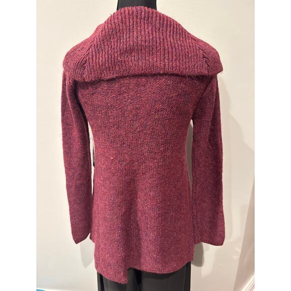 ModCloth Playing it Cowl Tunic Sweater Metallic Purple Burgundy XS NWT - Picture 4 of 8